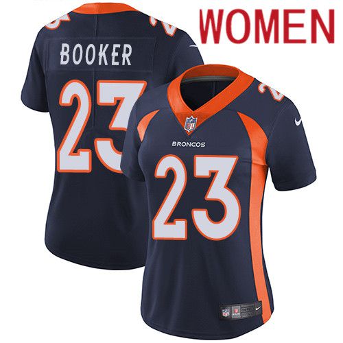 Women Denver Broncos #23 Devontae Booker Navy Blue Nike Vapor Limited NFL Jersey